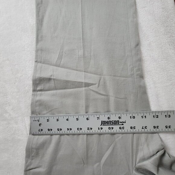 Cabi Women Mid-Rise Mid-Leg Cropped Pants Sz 10 Gray Linen Blend Stretch 491 New - Picture 10 of 10